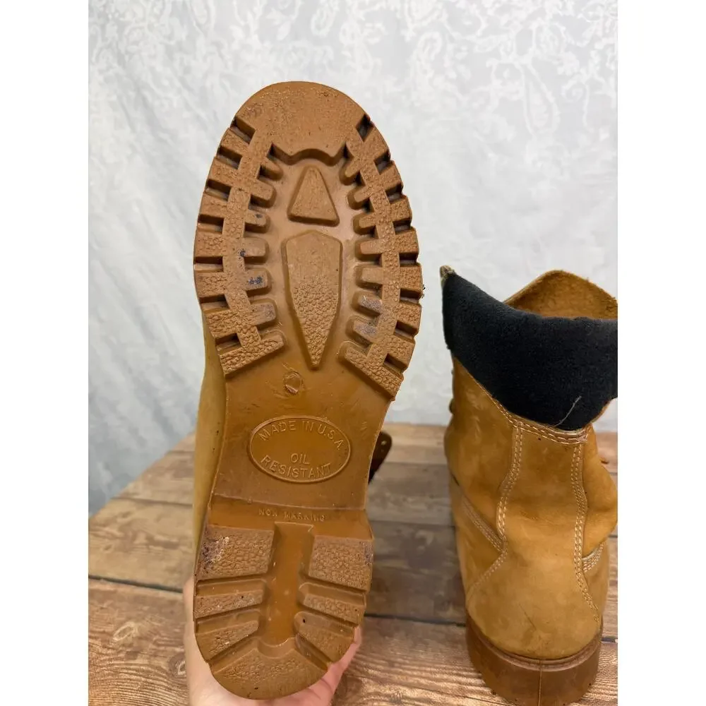 Timberland Men's Brown Leather Work Boots Hiking Lug Sole Lace Up Size 9